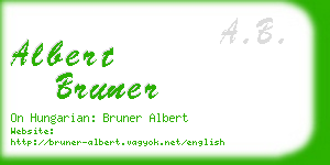 albert bruner business card